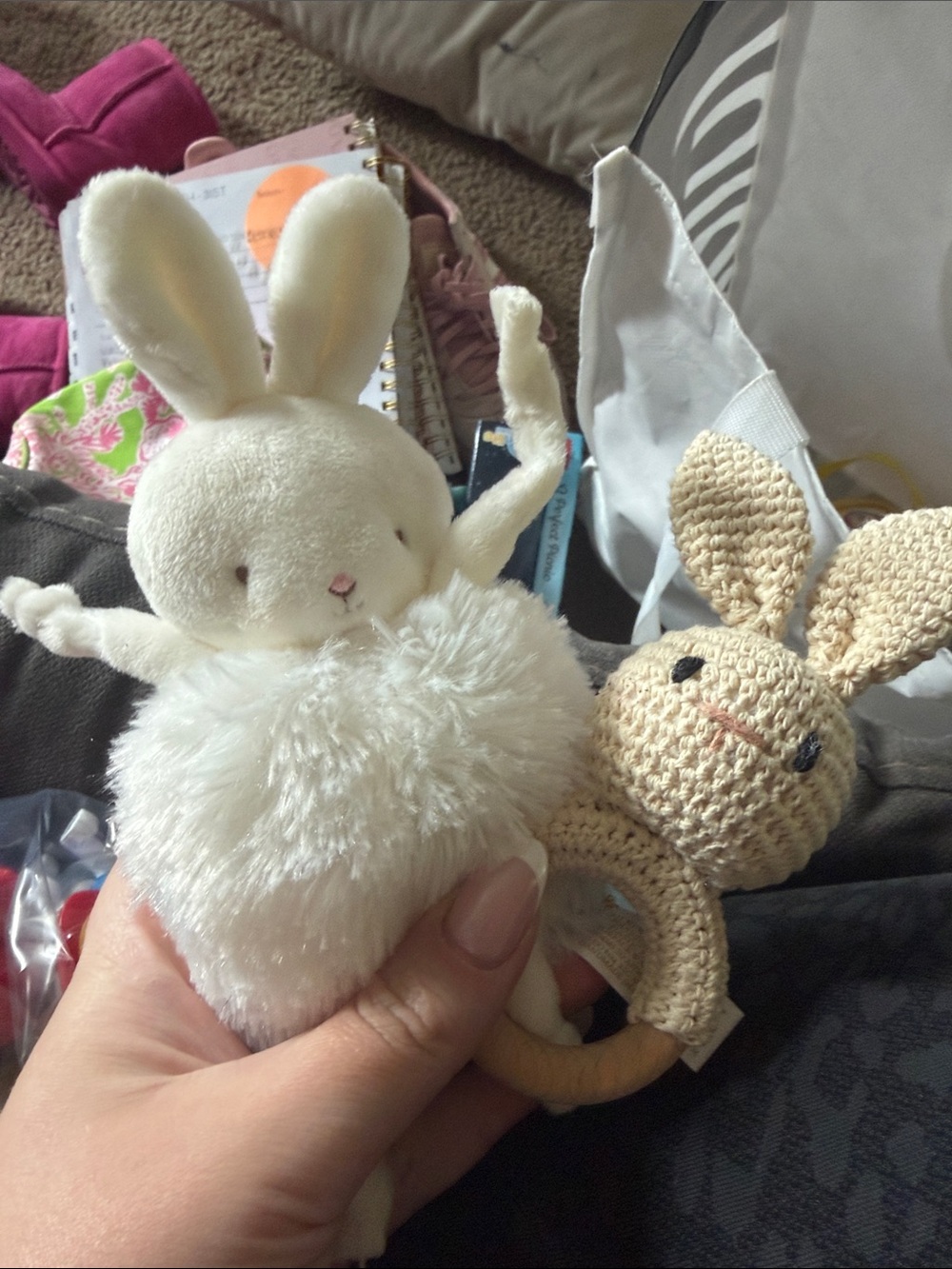 Lot of 2 Bunnies by the Bay Bunny Infant Toys